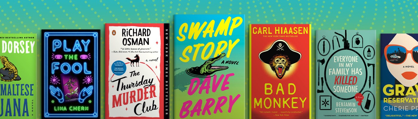 Our readers recommend these mystery novels that are also funny
